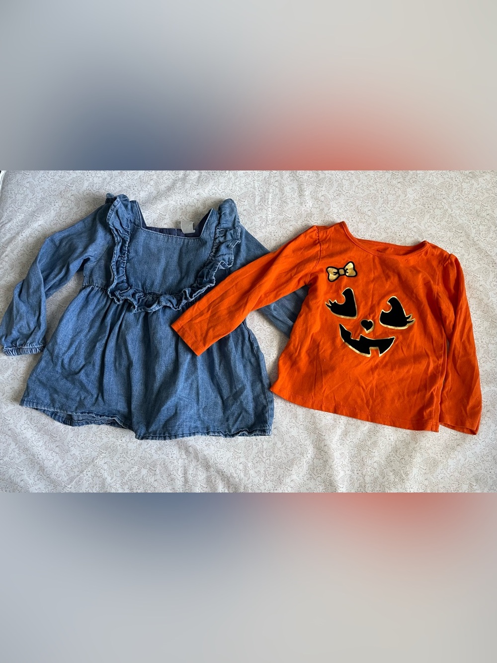 Toddler Girls 2T Fall Long Sleeve Tops Halloween Pumpkin Holiday Long Sleeve